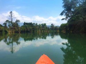 Kayaking and enjoying Reflections - Vang Vieng, Laos