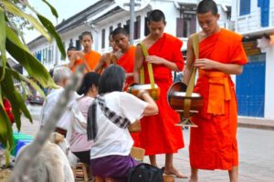 Monks Alms Giving Ceremony - Luang Prabang, Laos