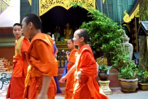 Monks at Wat Phra Kaew - Chiang Rai, Thailand