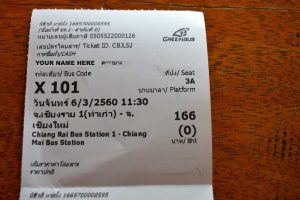 Bus Ticket with All Info - Chiang Rai to Chiang Mai