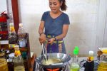 Chef Bow Demonstrates Frying Spring Rolls - Chiang Mai