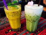 Passion Fruit and Green Tea Shakes - Tikky Cafe, Chiang Mai, Thailand