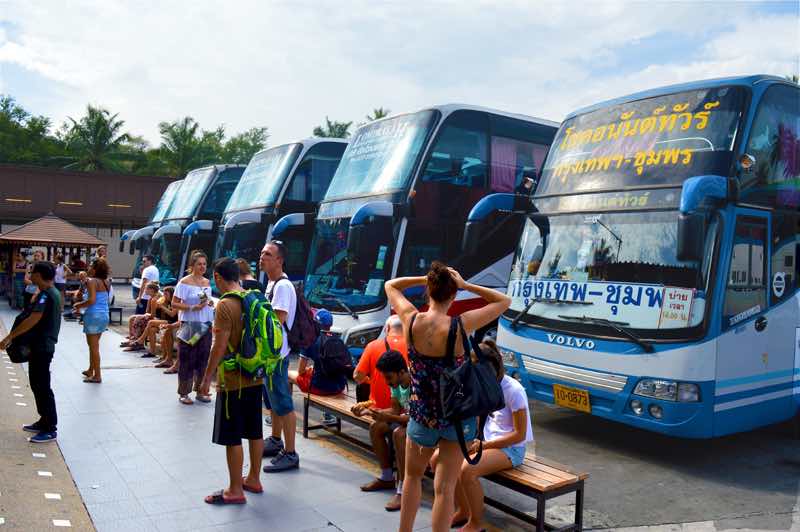 Stretching Legs - Lompraya Bus from Koh Tao to Bangkok