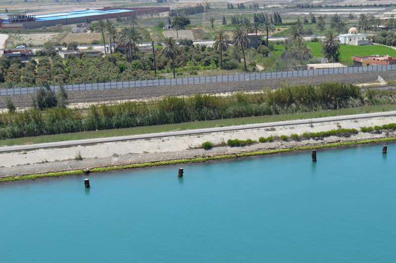 View of Land from Cruise Ship on the Suez Canal