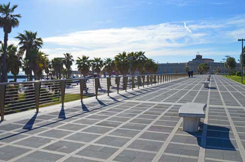 Waterfront Walk with Fort in the Distance - Civitavecchia, Port of Rome