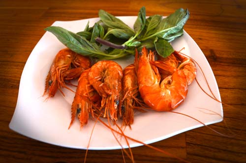 Sauteed Shrimp and Basil - Bia Ruou Restaurant, Phu Quoc, Vietnam