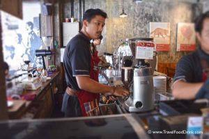 A Barista at Anomali Coffee in Ubud, Bali